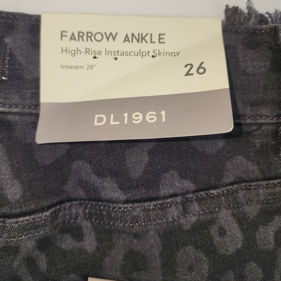 DL1961 Farrow Ankle Jeans Black Leopard Print Women's Sz 26 - Picture 6 of 13